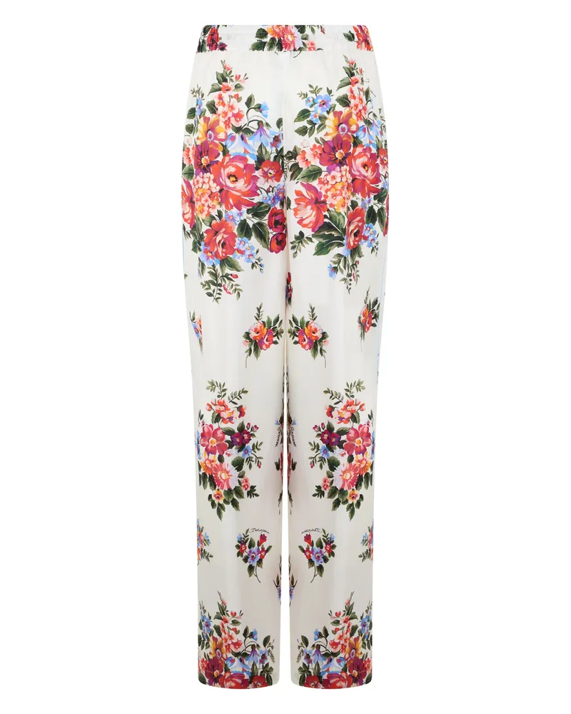 Dolce & Gabbana Women's Wide-Leg Silk Trousers White White