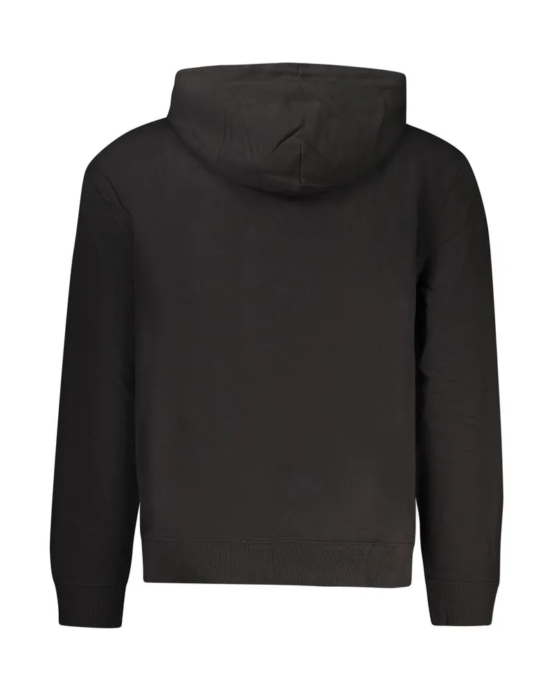 Calvin Klein Logo-Embroidered Cotton Hoodie — Black Black
