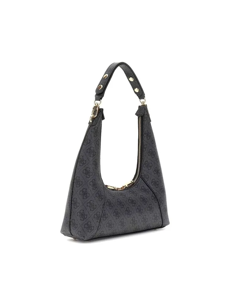 Guess Women's Shoulder Bag Coal Logo Polyurethane Shoulder-bags Gray