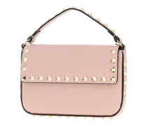 Women's Pink Leather Rockstud Handbag Rosequartz Clutch