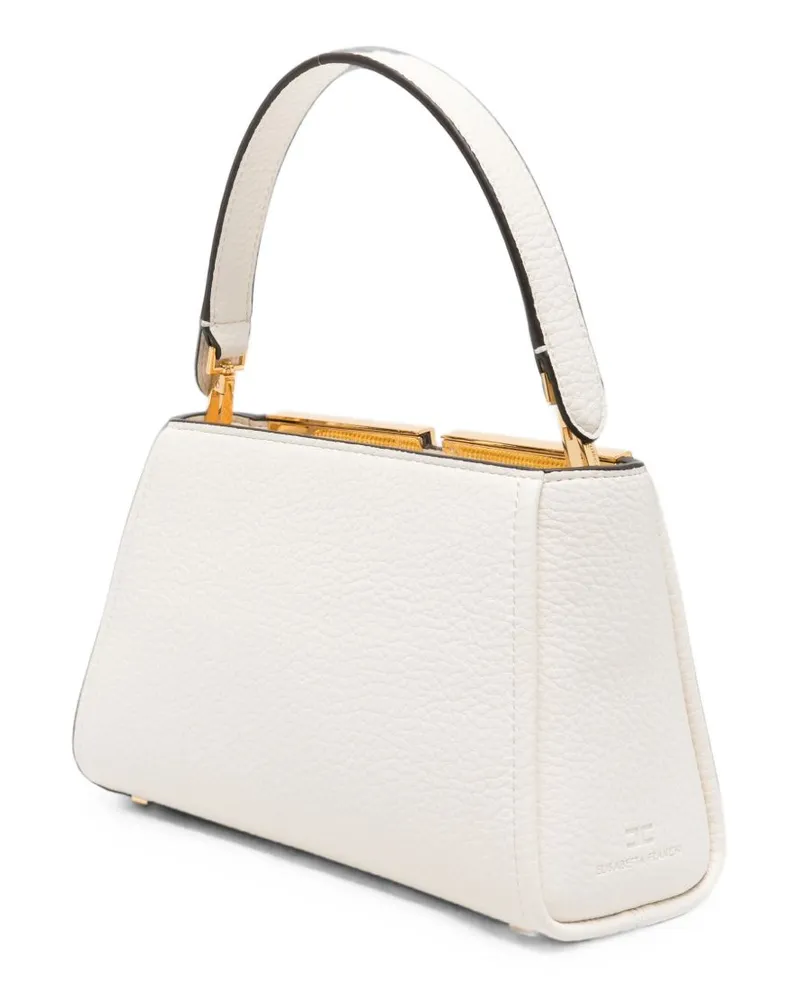Elisabetta Franchi Logo Plaque Top Handle Bag — White White