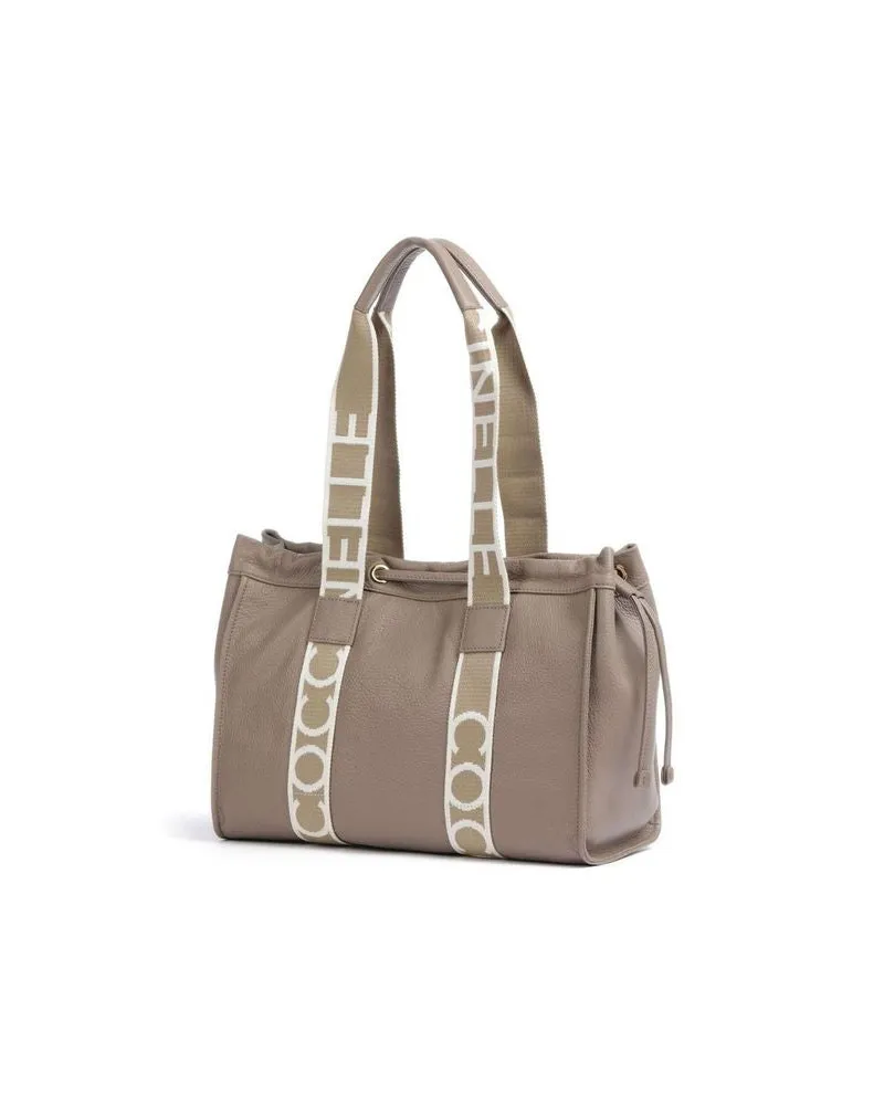 Coccinelle Women's Tote Bag Warm Taupe Cow Leather - Tote-Bags Taupe