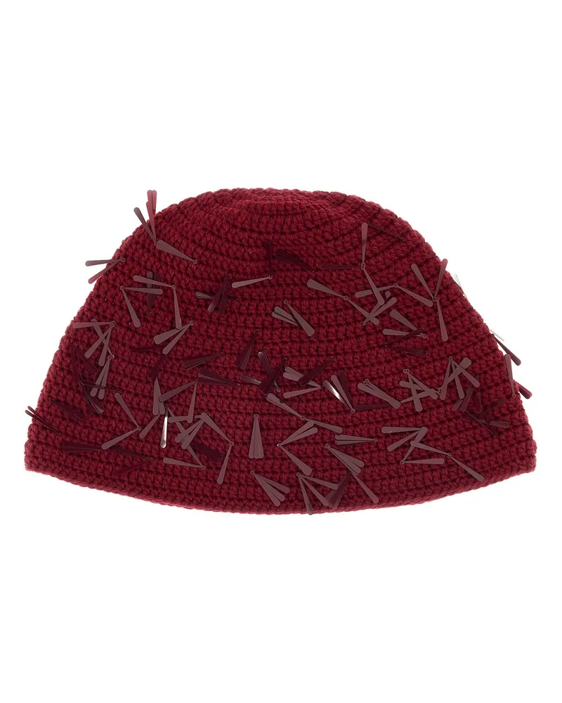 Alanui Women's Bordeaux Polyvinyle Blend Sunset On Manhattan Beanie Hat Cherry Exterior: Cotton Cappelli Red
