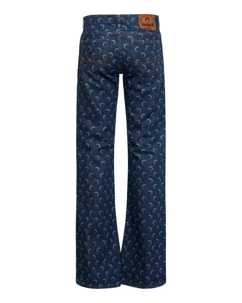 Marine Serre Women's Jeans Moon Midnight Blue Denim Cotton Blue