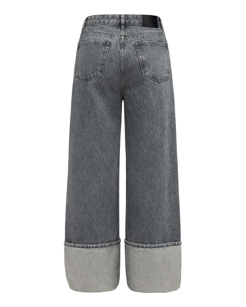 Ganni Women's Jeans Double Fly Slate Grey Organic Cotton Gray