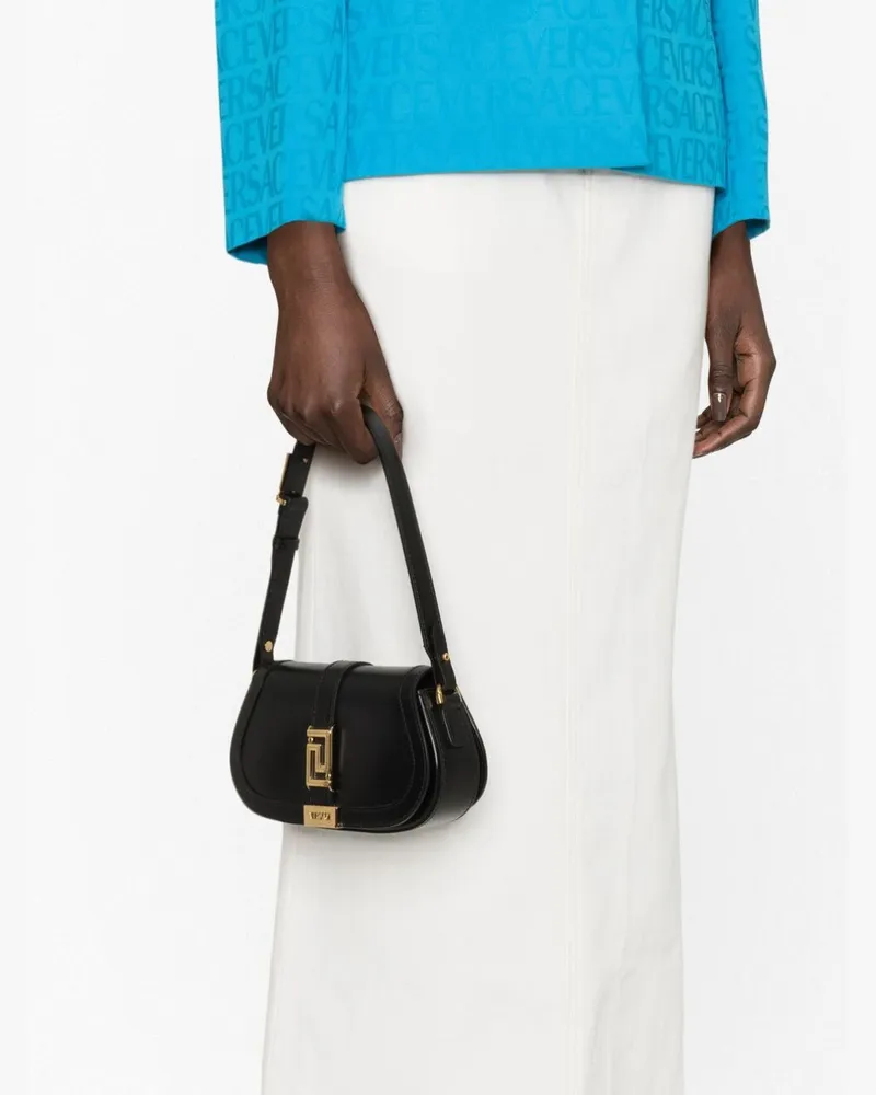 Versace Leather Shoulder Bag — Black Black