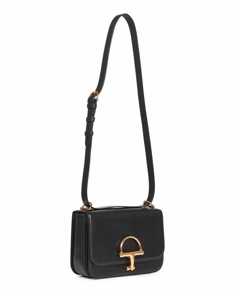 Gucci Women's Black Siena Small Shoulder Bag Calf Leather Handbags Hand Black
