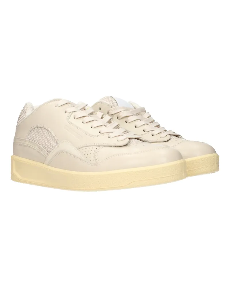 Jil Sander Leather Low-Top Sneaker — Beige Beige
