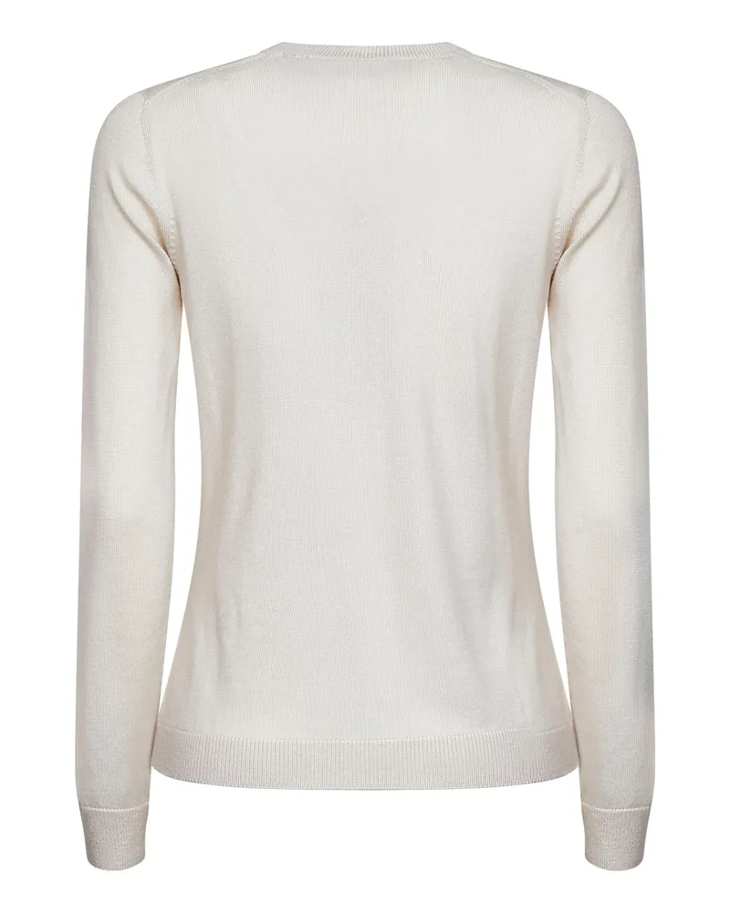 Blanca Women's Crewneck Sweater Virgin Wool Beige Beige