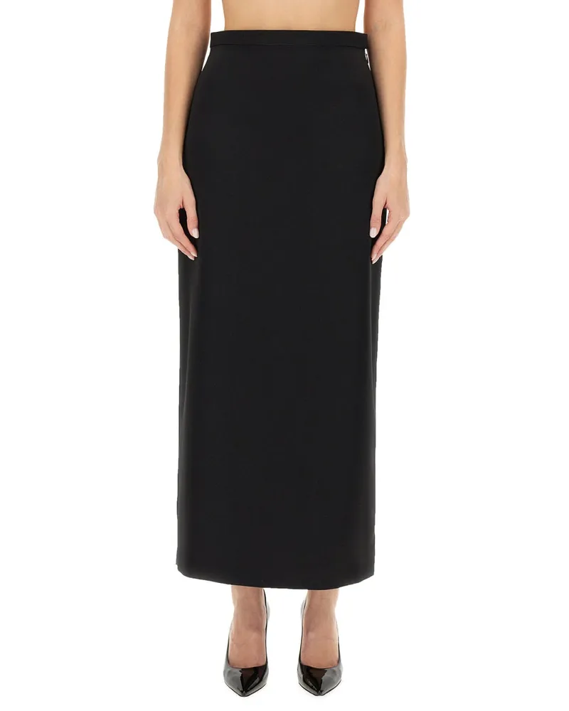 Lanvin Triacetate Blend Slim-Fit Skirt — Black Black