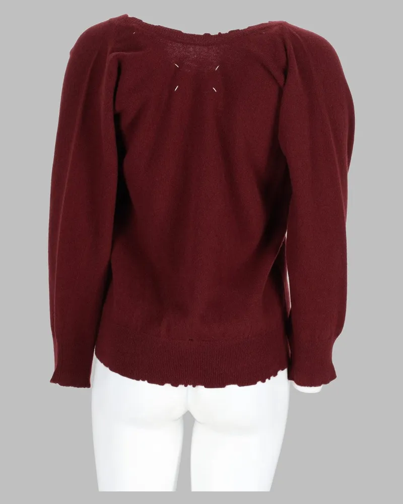 Maison Margiela Distressed Wool Sweater — Bordeaux Bordeaux