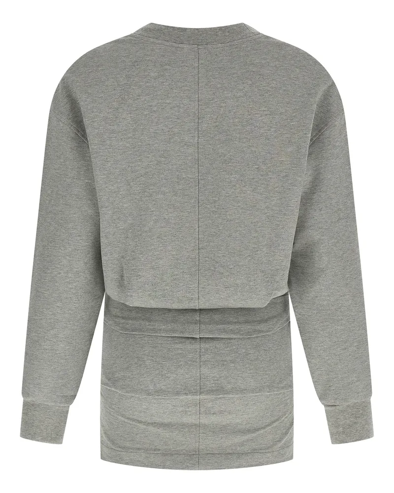 ATTICO Oversized Cotton Draped Sweatshirt — Gray Gray