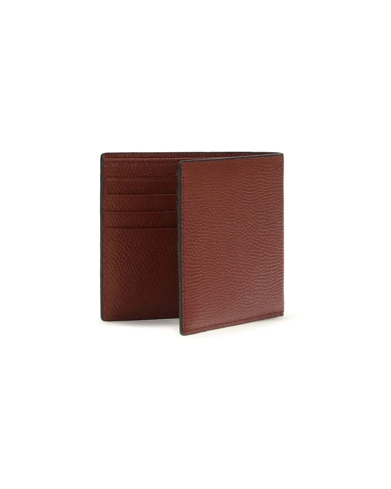 Valentino Garavani Men's Bordeaux Calf Leather Bos Taurus Wallet Red