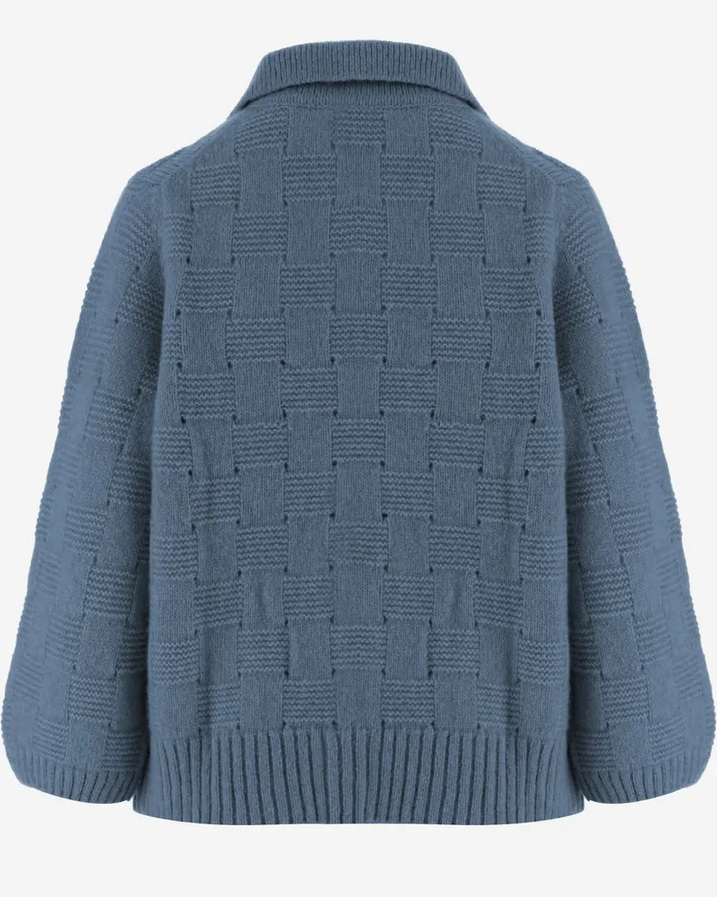 ALLUDE Women Cardigan Cashmere And Silk Light Blue Sweater Blue
