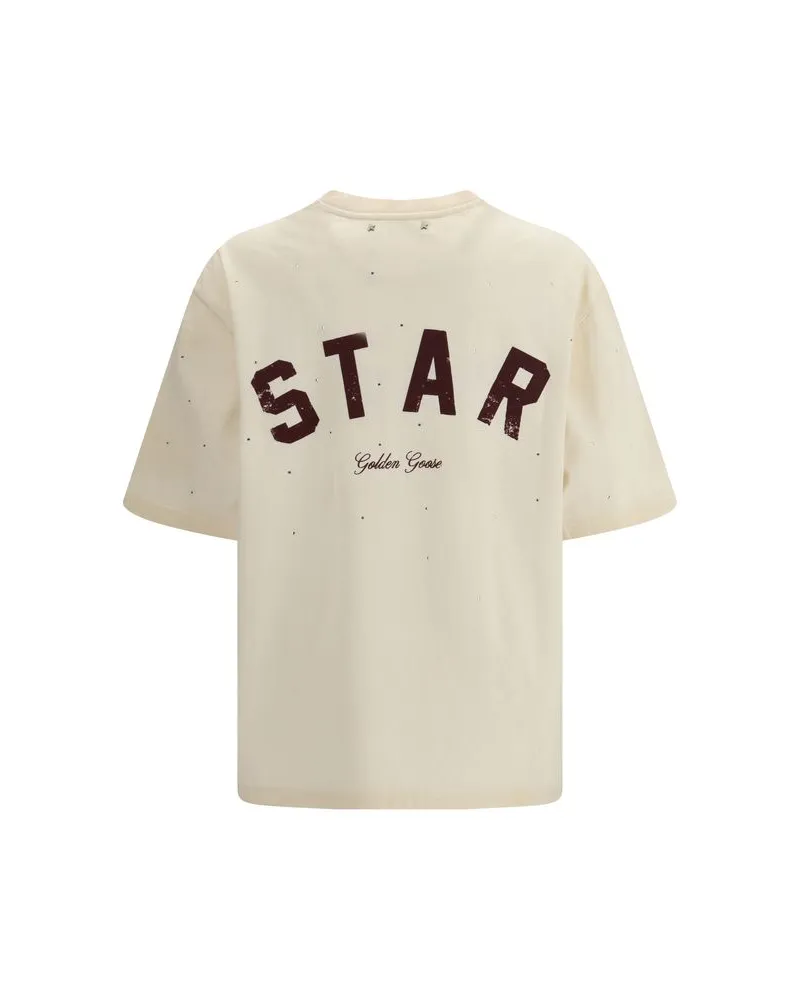 Golden Goose Women's Beige Cotton T-Shirt Beige