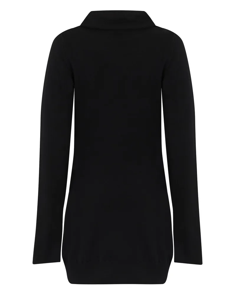ATTICO Women's Asymmetric Wool-Cashmere Dress Black Black