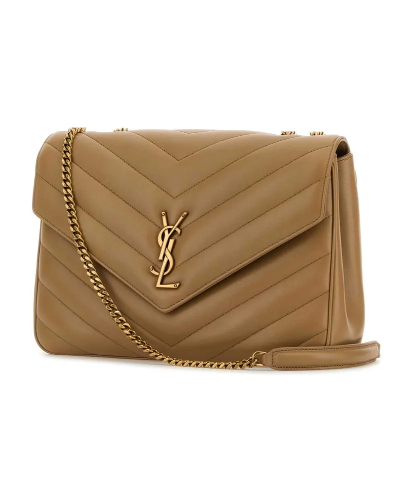 Saint Laurent Women's Loulou Shoulder Bag Beige Lamb Beige