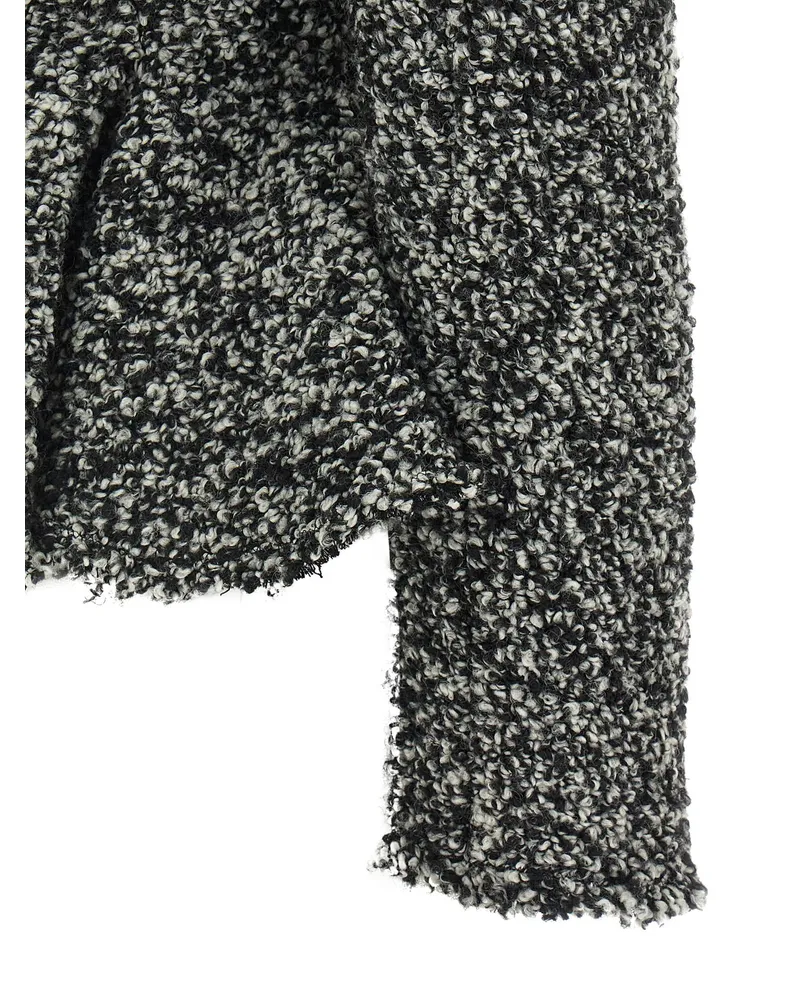 Alberta Ferretti Bouclé Virgin Wool Blend Blazer — Black Black