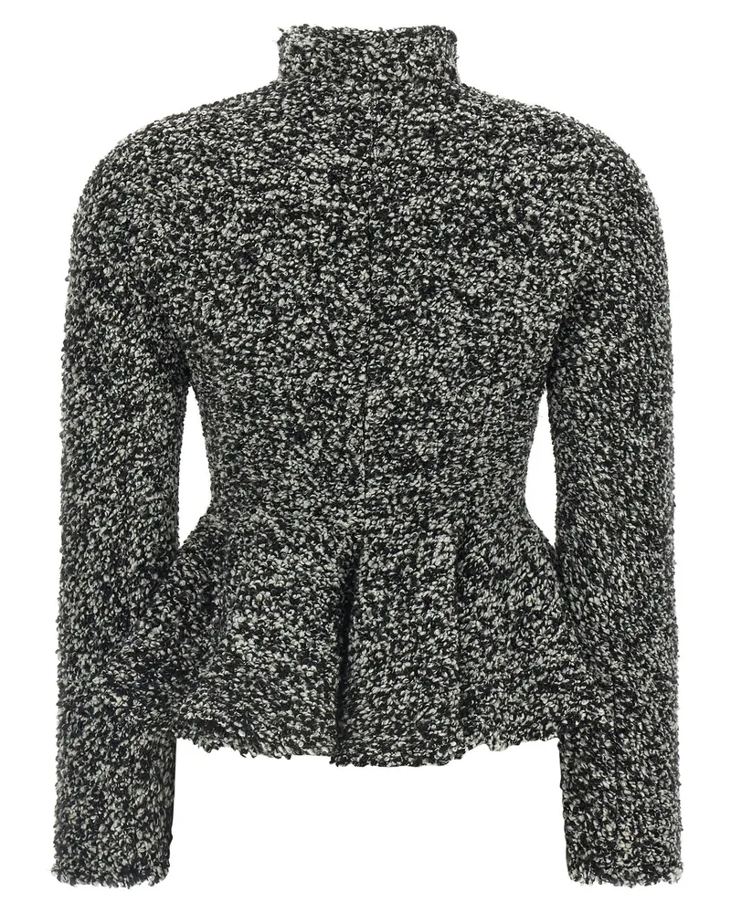 Alberta Ferretti Bouclé Virgin Wool Blend Blazer — Black Black