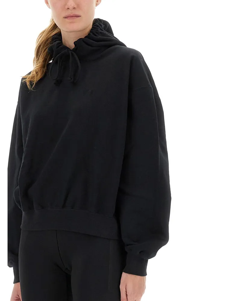 adidas Logo-Print Cotton Hoodie — Black Black
