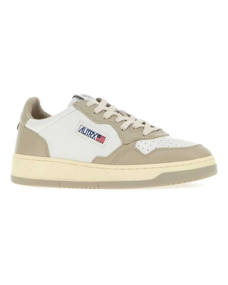 AUTRY Men's Two-Tone Leather Medalist Sneakers Leatleatwhtfeather Beige