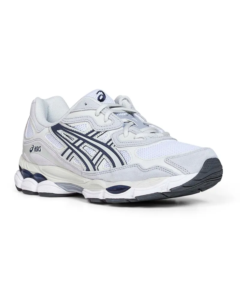 Asics Men's Sneakers Gel-Nyc White-Midnight Blue Grey Leather Trainers White