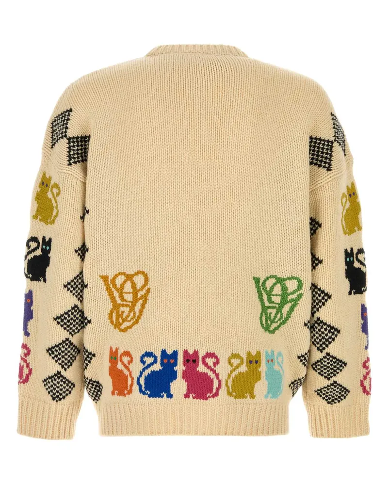 Valentino Garavani Men's Cream Wool Cardigan Multicolor Virgin Maglieria Beige