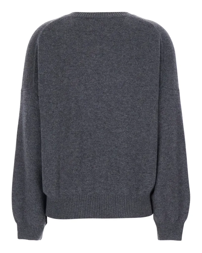 Lisa Yang Women's Cashmere Sweater Veira Grey Knitted Tops Top Gray