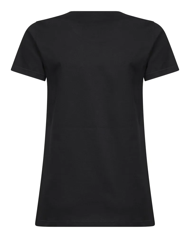 Moncler Women Black Cotton Jersey Logo Patch T-Shirt T-Shirts & Jerseys Black