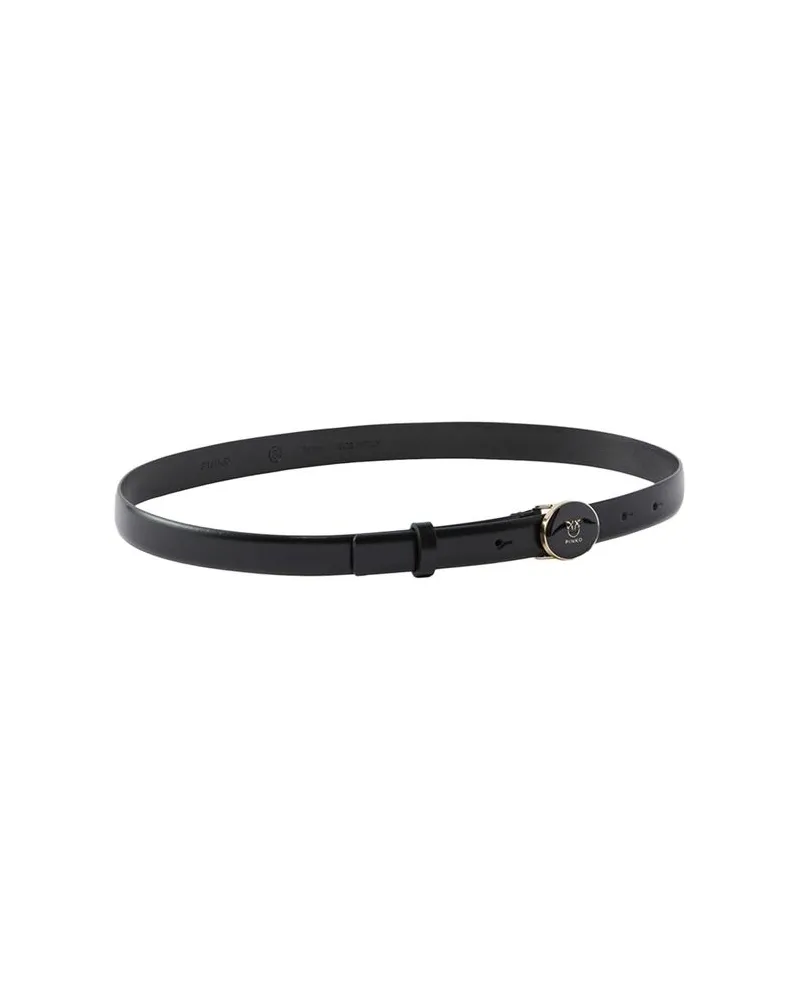 Pinko Calf Leather Belt — Black Black