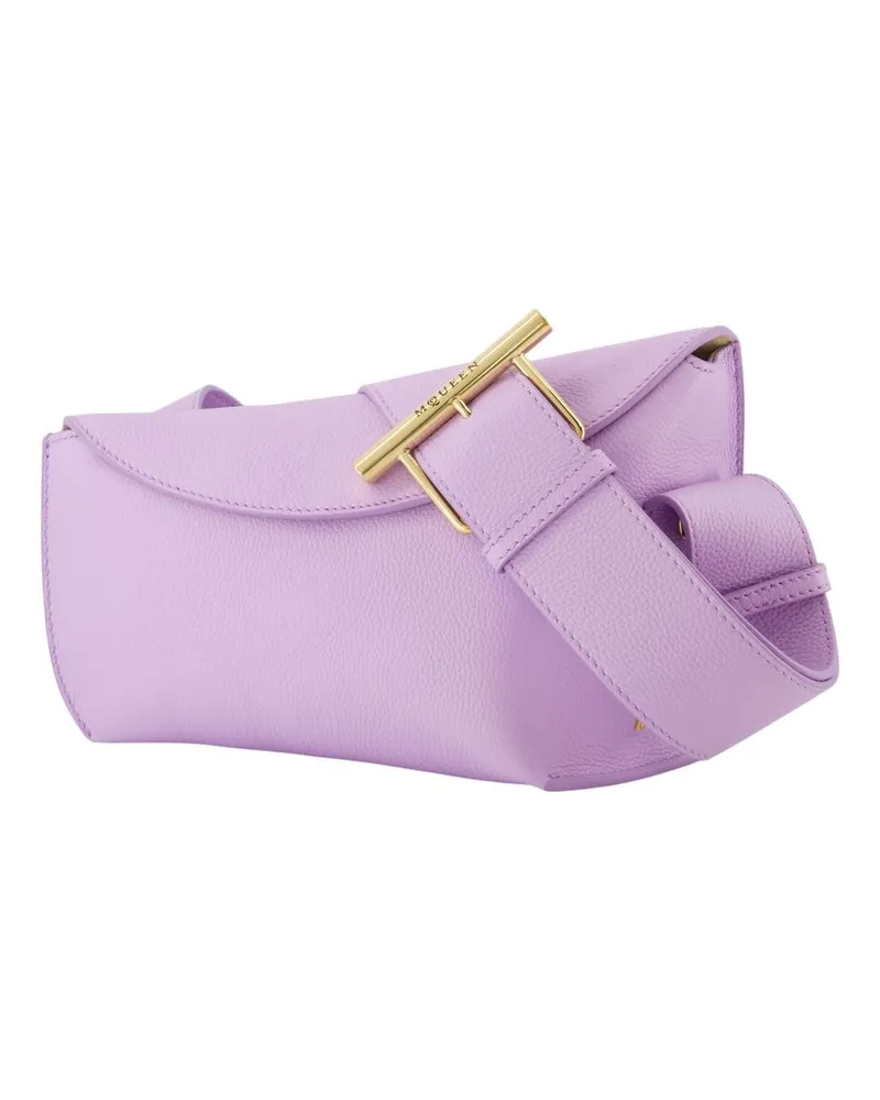 Alexander McQueen Women's T-Bar Sling Crossbody -  Leather Purple Calfskin Bags Crossbodies Purple