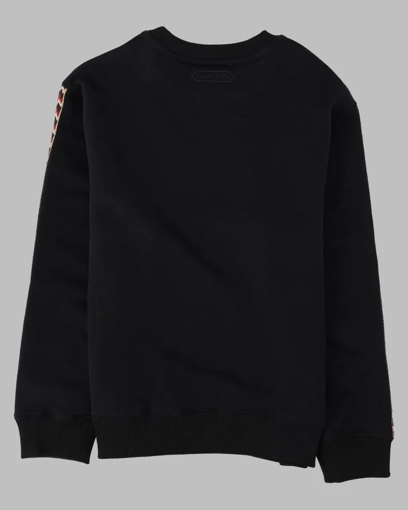 Lanvin Logo-Embroidered Sweatshirt — Black Black