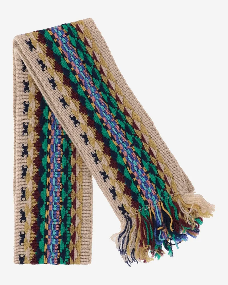 Dries van Noten Women's Scarf Champagne Wool Scarfs Beige