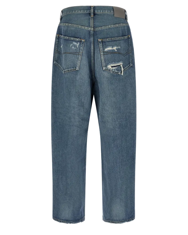 Balenciaga Men's Blue Cotton Relaxed Fit Jeans Clothing Blue