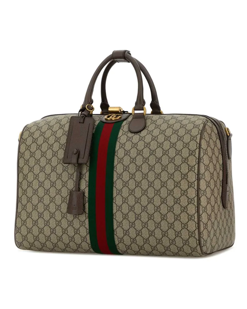 Gucci Men's Printed Canvas Travel Bag Oldbebnacerovrv Borse Da Viaggio Beige