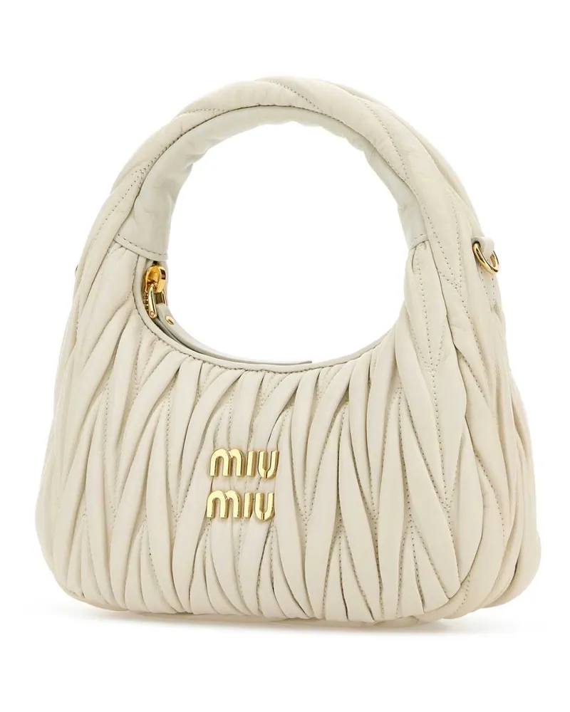 Miu Miu Nappa Leather Shoulder Bag — White White