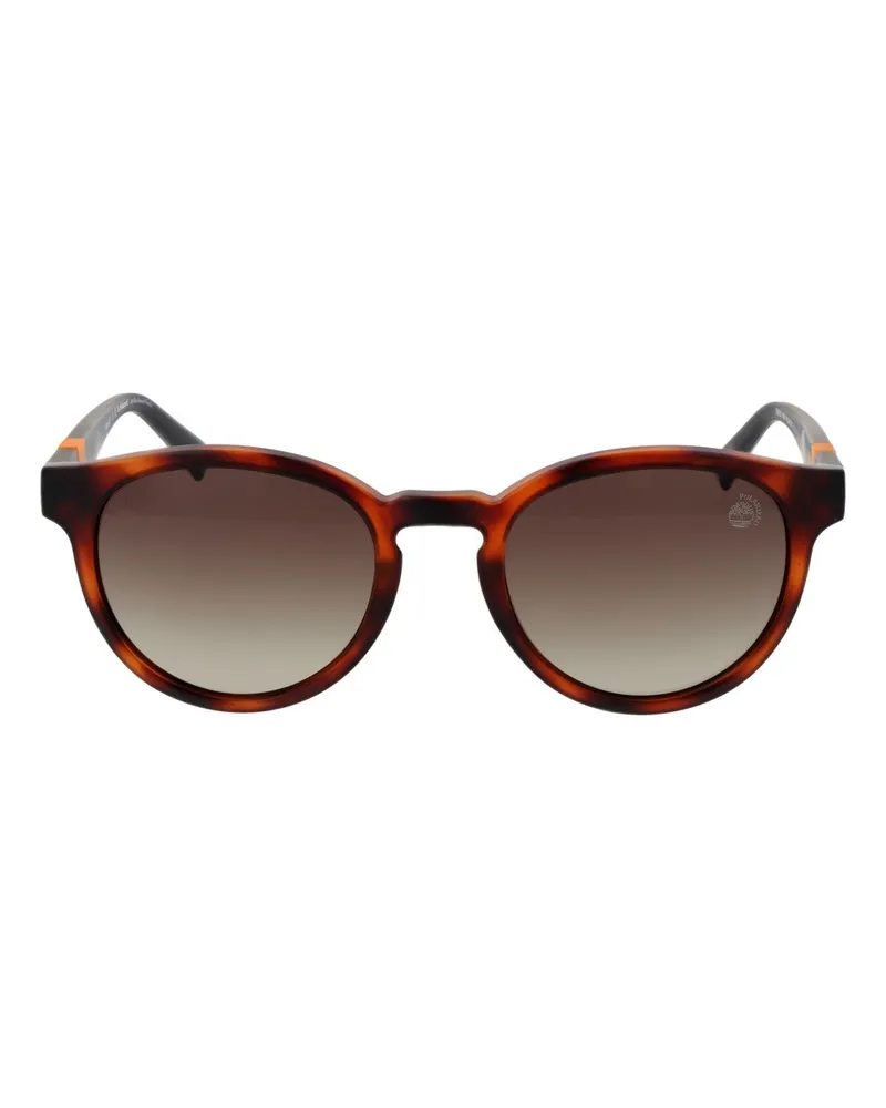 Timberland TI-1061770 Round-Frame Plastic Sunglasses — Brown Brown