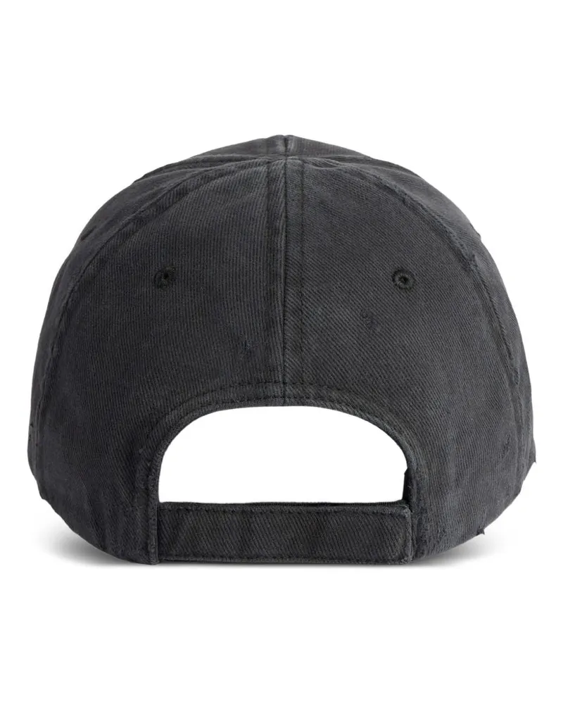 Balenciaga Logo-Embroidered Cotton Baseball Cap — Black Black