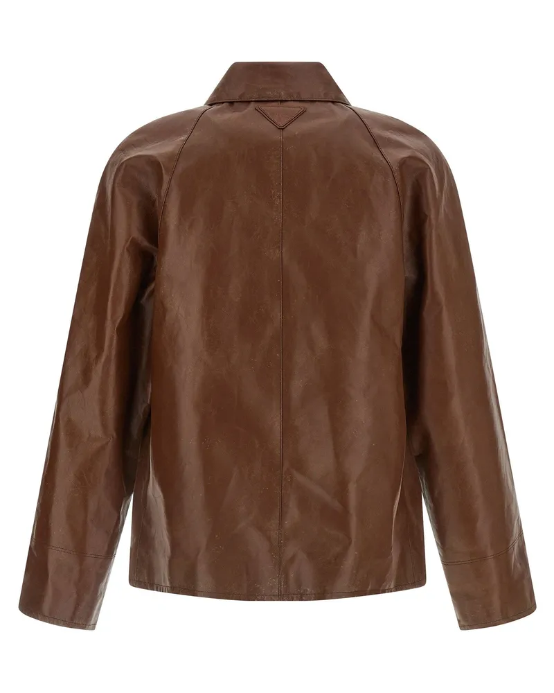 Prada Vintage Leather Jacket — Brown Brown