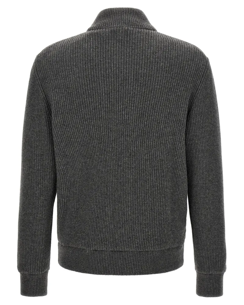 Brunello Cucinelli Suede and Wool Hybrid Jacket — Grey Grey