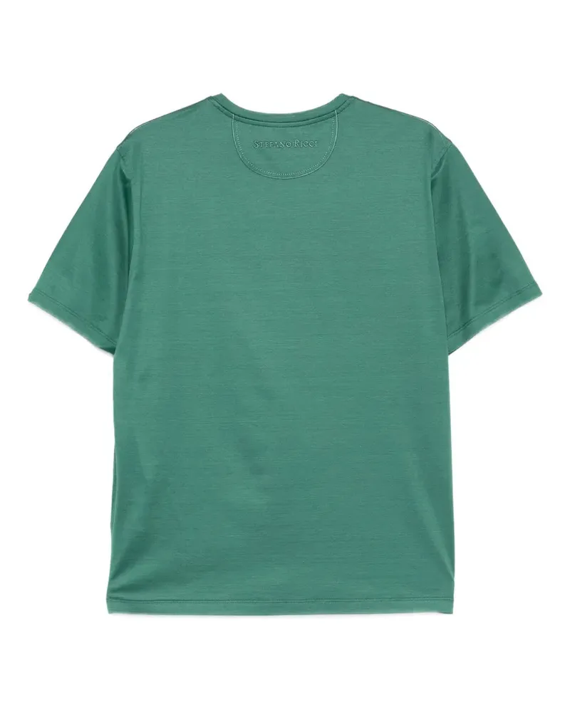Stefano Ricci Men's Logo-Detail T-Shirt Ss26 M Green