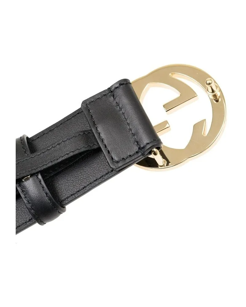 Gucci Women's Belt Black Leather Accessories Black