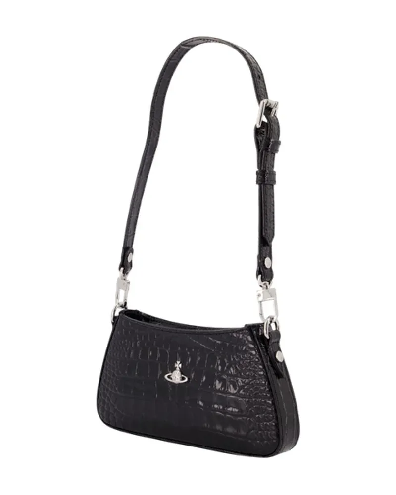 Vivienne Westwood Women's Tasha Shoulder Bag -  Leather Black Calfskin Shoulder-Hobo-Bags Black