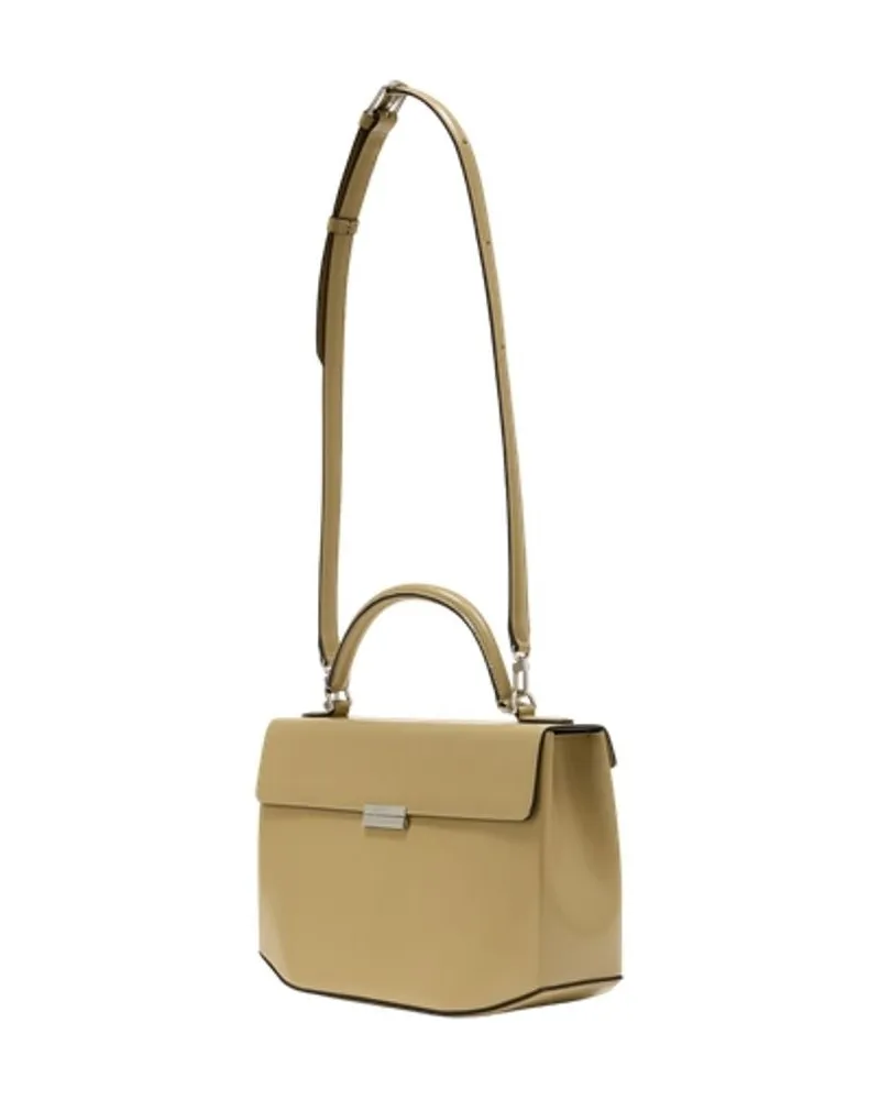 Totême Women's Calfskin Box Top Handle Bag Beige Beige