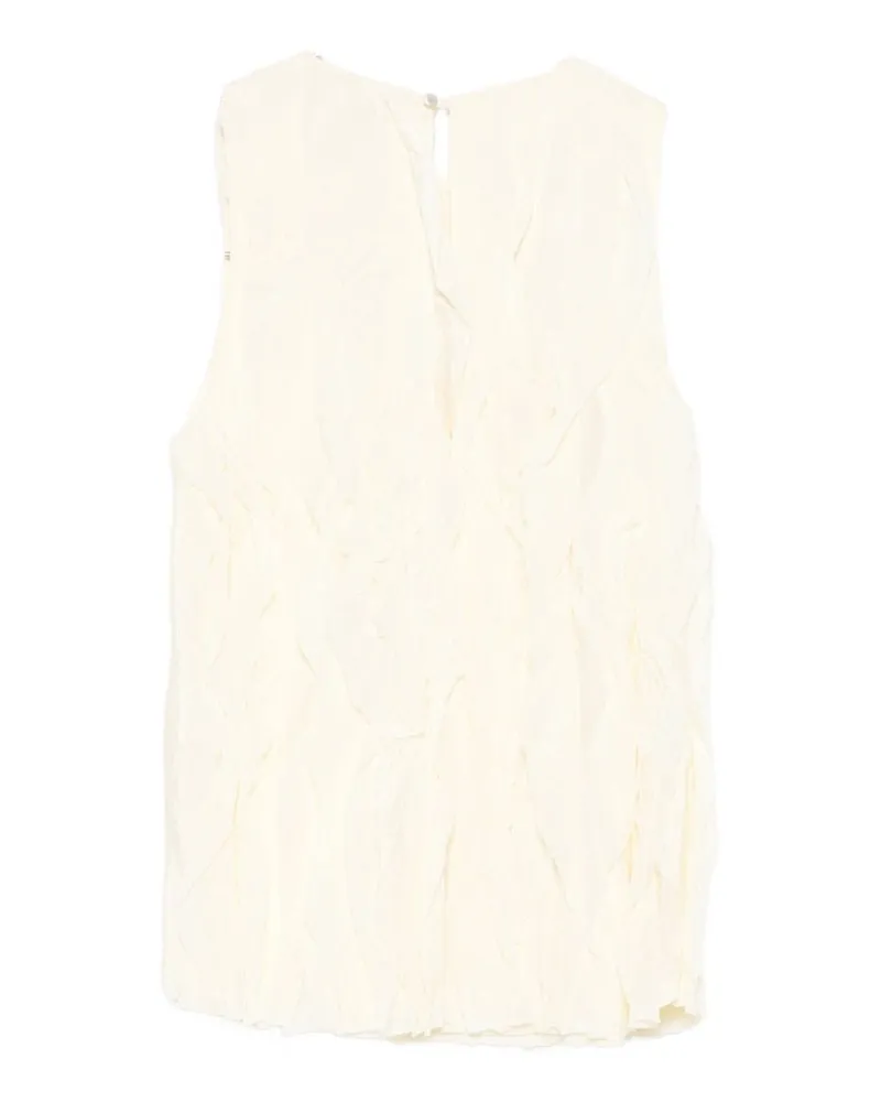 ALYSI Crinkled Sleeveless Tank Top — Ivory Ivory