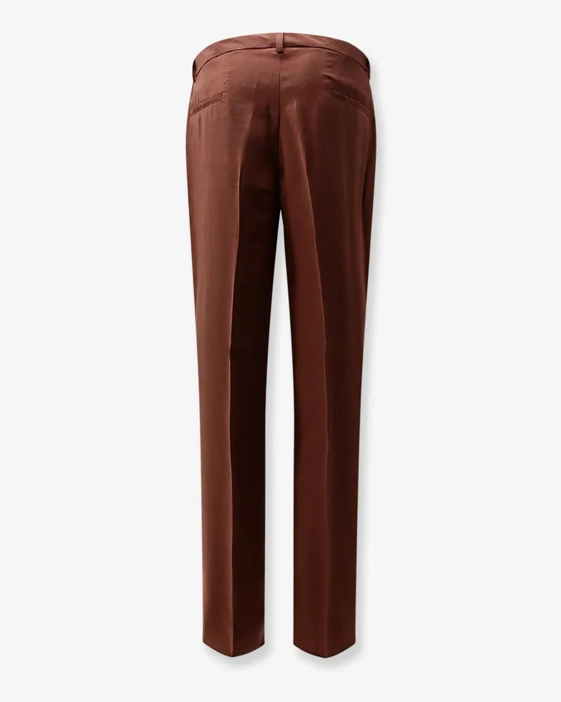 Hevò Men's Trousers Torre Canne Brown Modal Brown