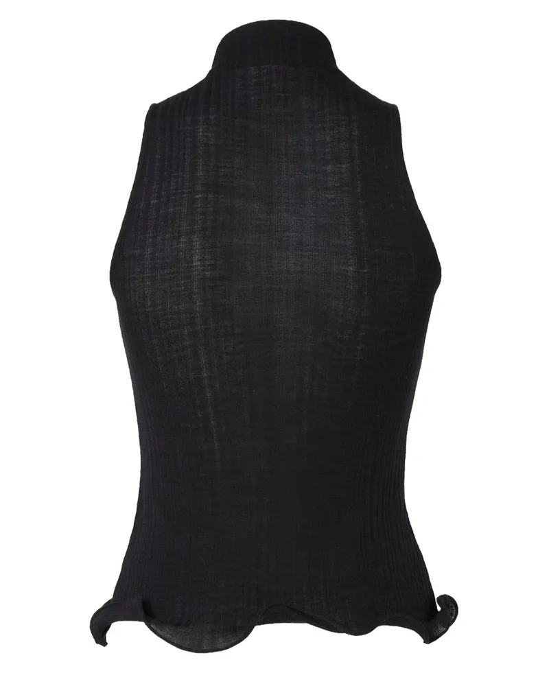 Fendi Virgin Wool Logo-Knit Sweater — Black Black