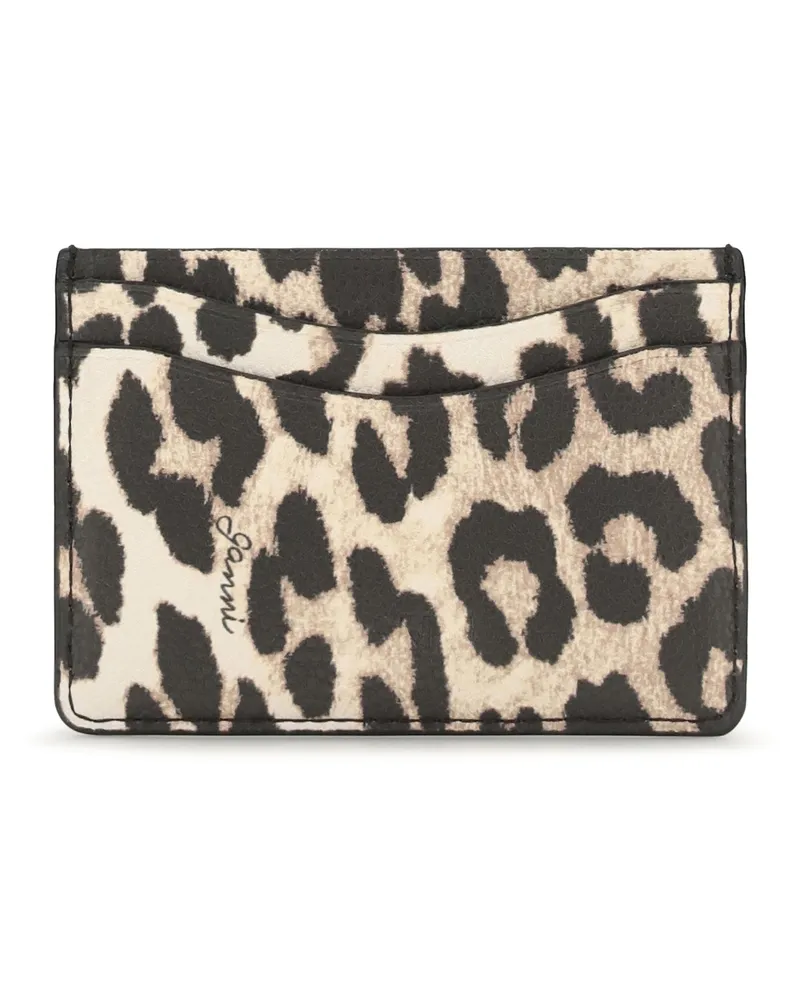 Ganni Women's Card Holder Bou Almond Milk Recycled Polyester Wallets & Purses Beige