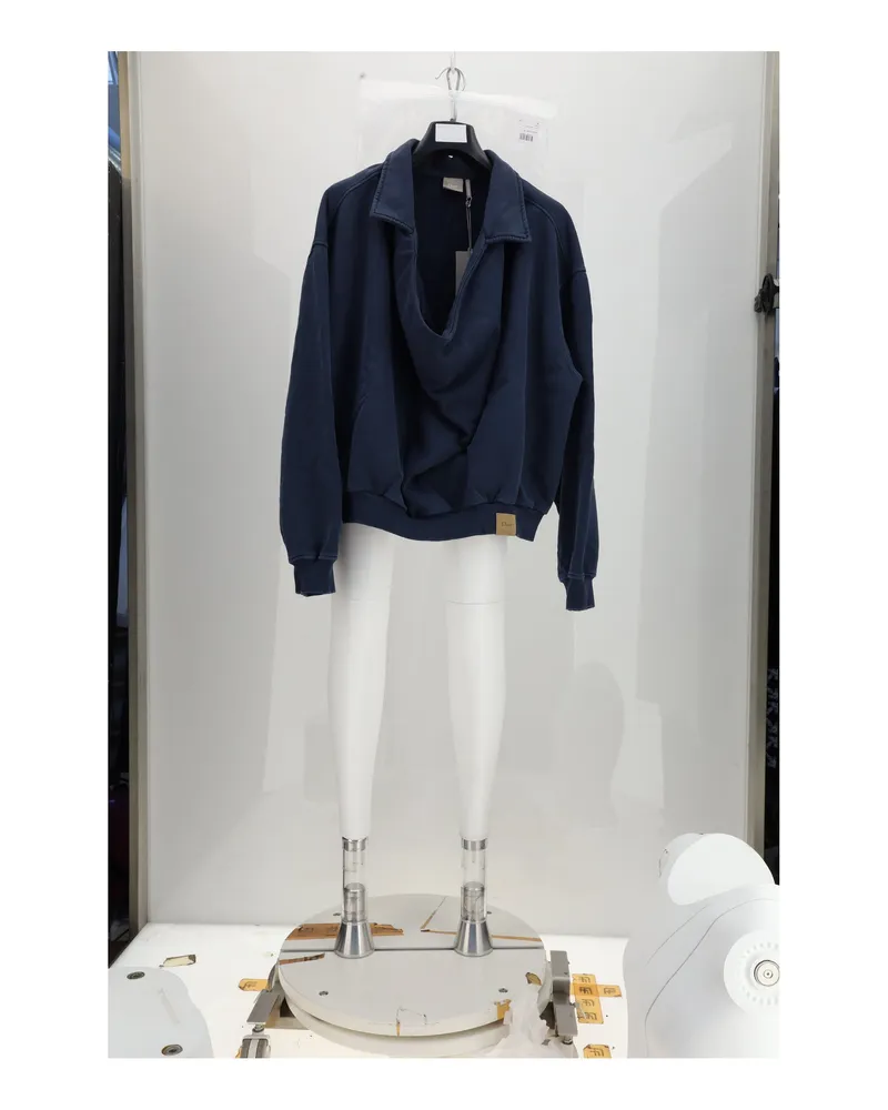 Dior Men's Sweatshirt Felpa Blue Cotton Sweatshirts Sweater Blue