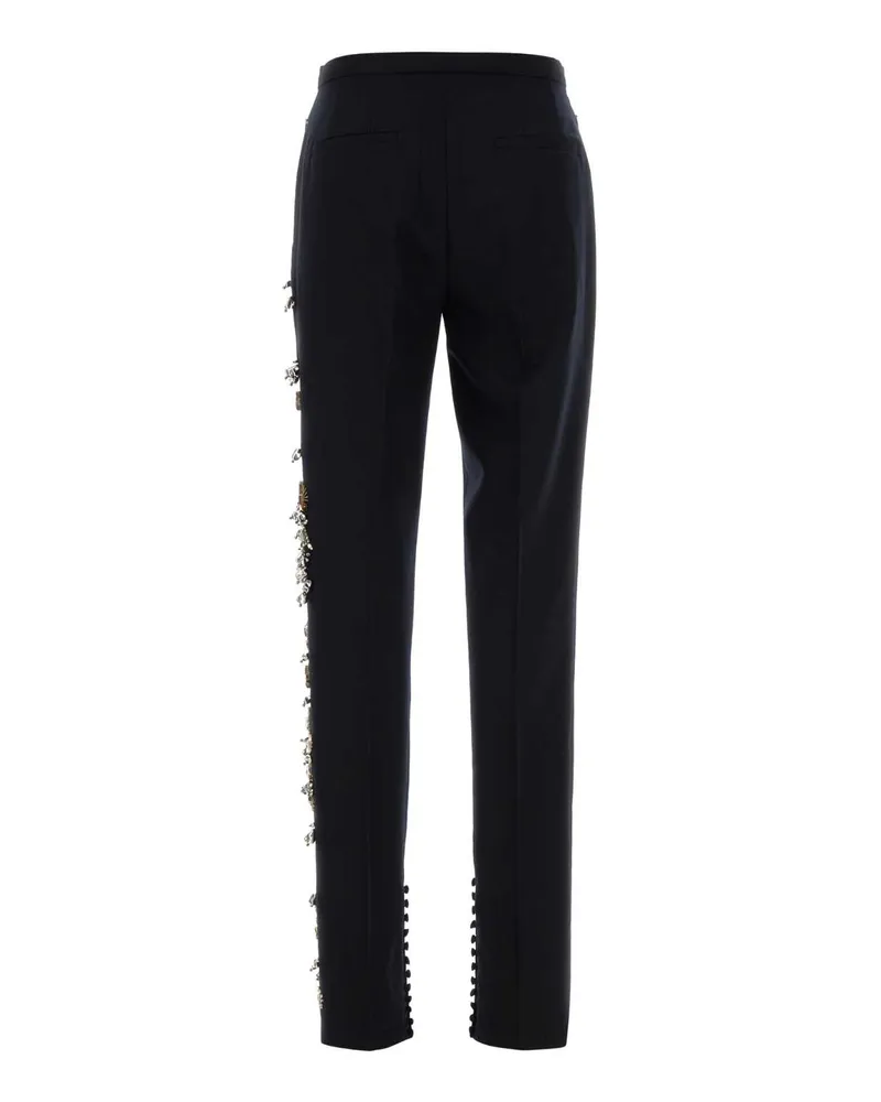 Dries van Noten Women's Navy Blue Wool Pandoris Pant Exterior: Pantaloni Trousers Navy